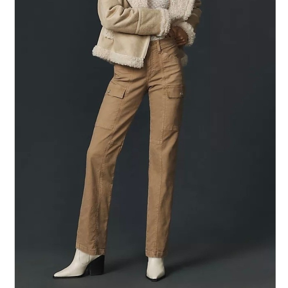 NWT Anthropologie AMO Ellen Straight Leg Cargo Pants, Women's Size 26, Tan‎